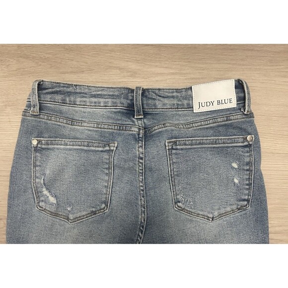 Judy Blue Mid Rise Destroyed & Released Hem Bootcut Jeans women 7/28 - Picture 8 of 10